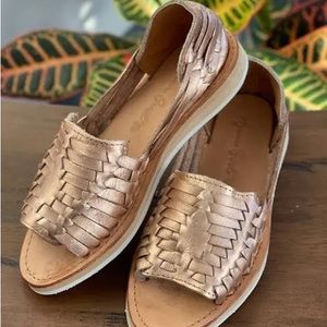 Size 7 Rose gold huaraches, handmade authentic
